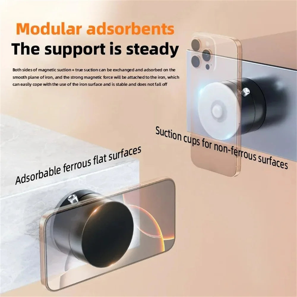 Magnetic Car Phone Holder – Foldable Dashboard Stand with 360° Rotation and Suction Cup Mount