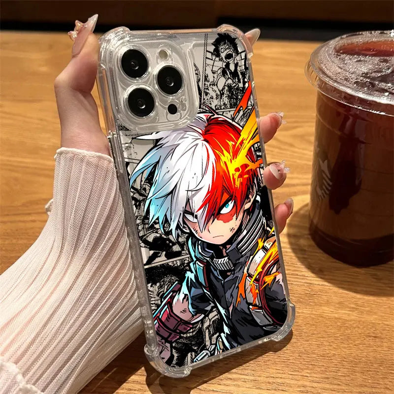 Anime Character Clear Phone Case for iPhone 7–17 Series | Anti-Drop Soft TPU Protective Cover