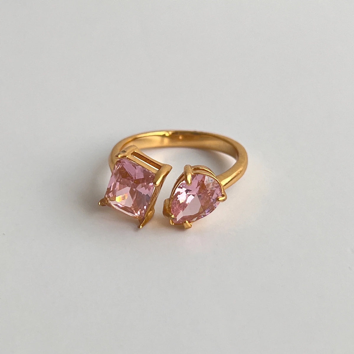Adjustable Geometric Zircon Ring