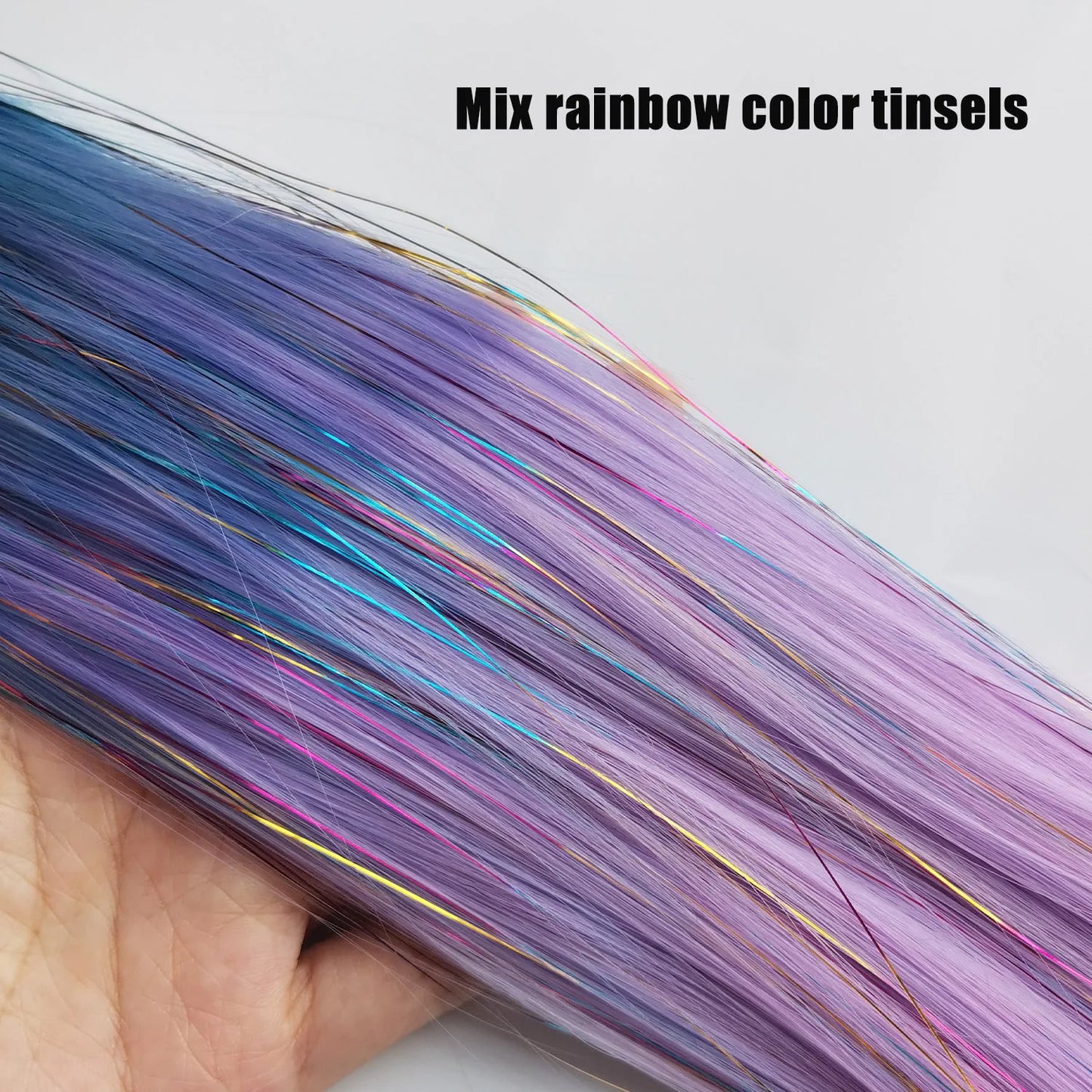 Glitter Tinsel Ponytail Hair Extension with Elastic Tie – Sparkly Braiding Hair Accessory for Kids & Girls