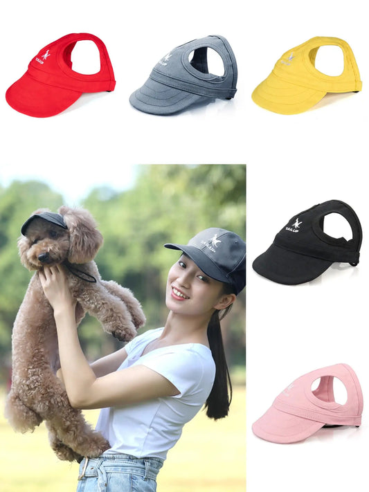Adjustable Dog Baseball Cap with Ear Holes – Sun Hat for Small & Medium Dogs, Ideal for Summer Outdoor Activities & Hiking
