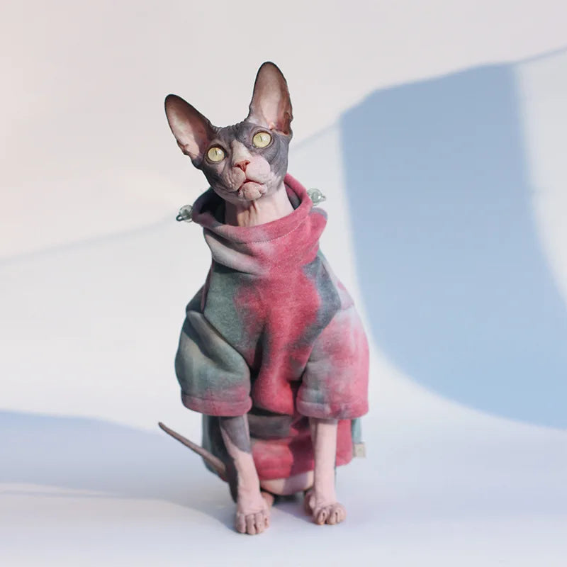 Fleece-Lined Cat & Small Dog Hoodie — Warm Autumn Winter Pet Jacket