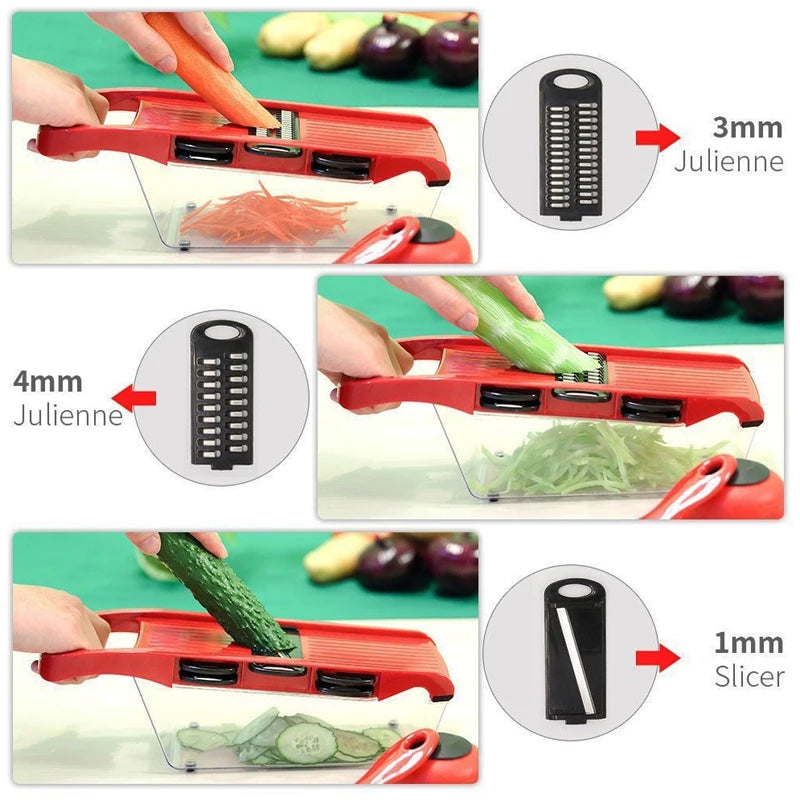 Vegetable Slicer and Grater with Collection Container