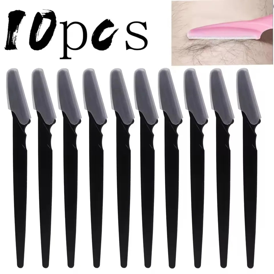 Eyebrow Trimmer & Face Razor for Women – Portable Hair Removal Blade, 5 to 40 Pcs