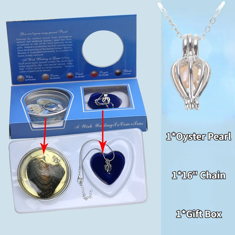 Wish Pearl Oyster DIY Necklace Kit with Cultured Pearl Jewelry Gift Set