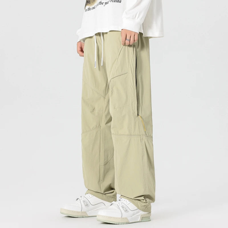 Men’s Casual Pants Loose Fit Straight Leg – Water-Resistant Everyday Trousers Spring Fashion
