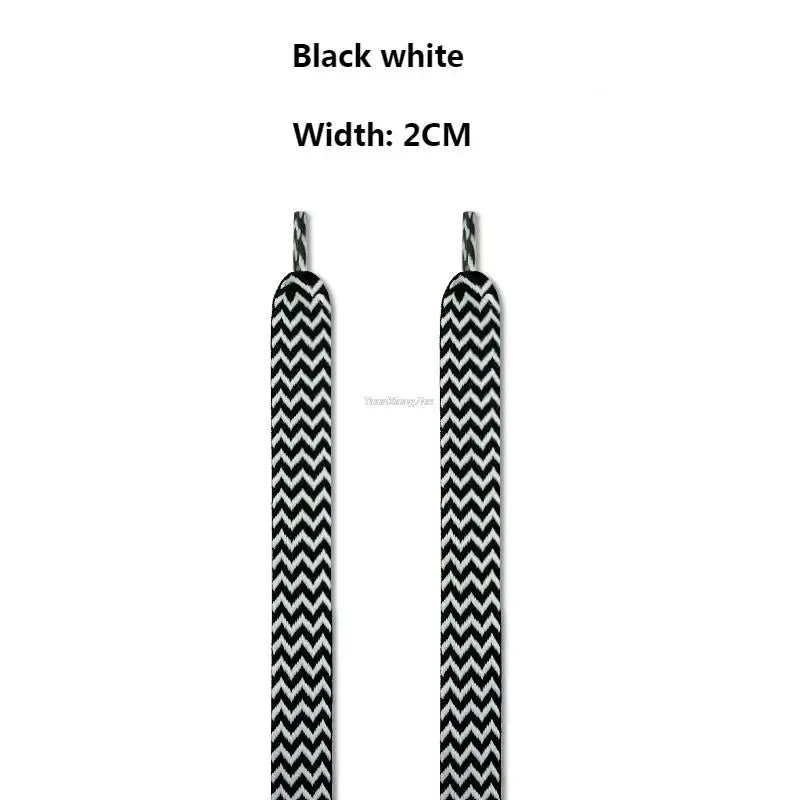 Flat Wavy Shoelaces for Sneakers – Trendy Wide Replacement Shoe Laces for Casual, Sport & Streetwear Shoes (1.5cm / 2cm / 3cm Widths)