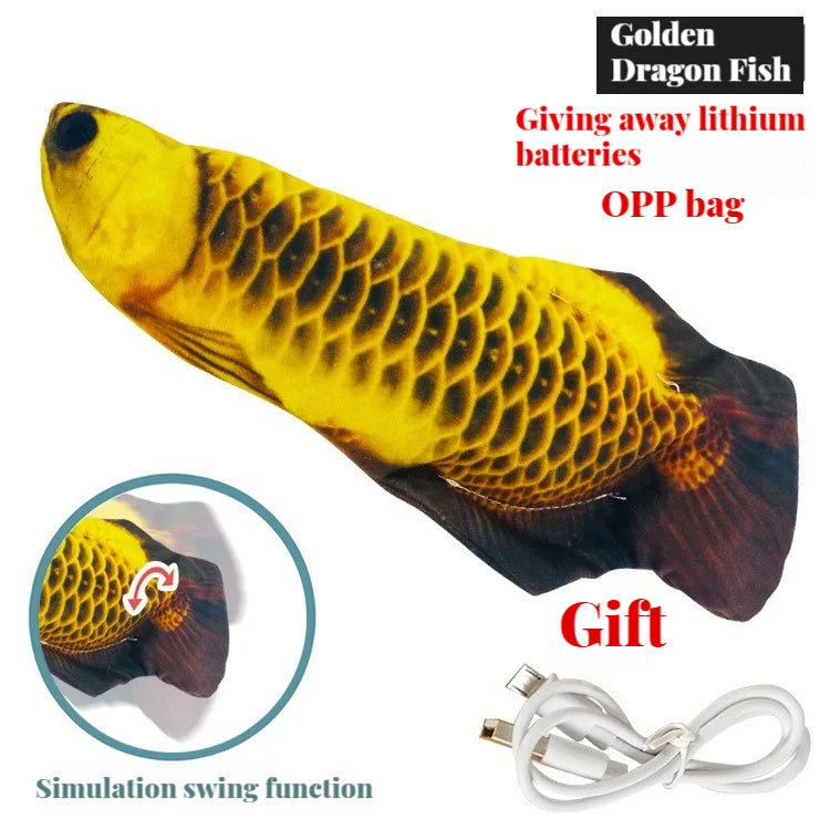 Interactive Electric Fish Cat Toy with USB Rechargeable Motion for Chewing, Playing & Entertainment