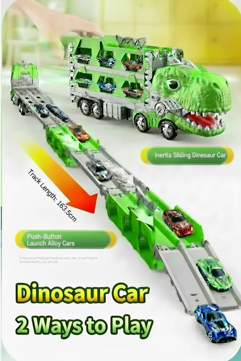Transforming Dinosaur Toy Truck with Folding Track