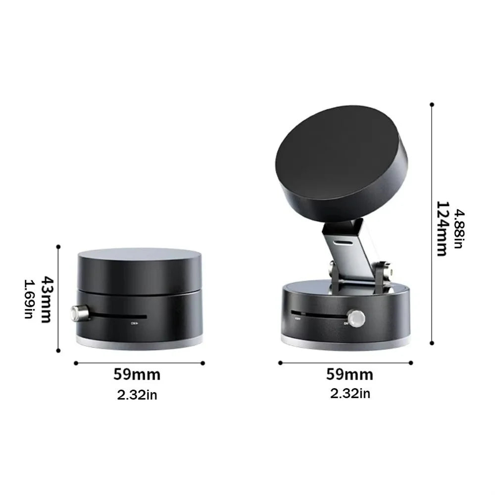 Magnetic Car Phone Holder – Foldable Dashboard Stand with 360° Rotation and Suction Cup Mount