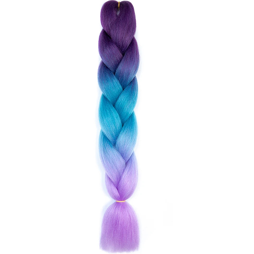 GlowStrands 24” Jumbo Braids for Kids & Adults – Ombre Kanekalon Hair Extensions, Easy Styling & Natural Feel