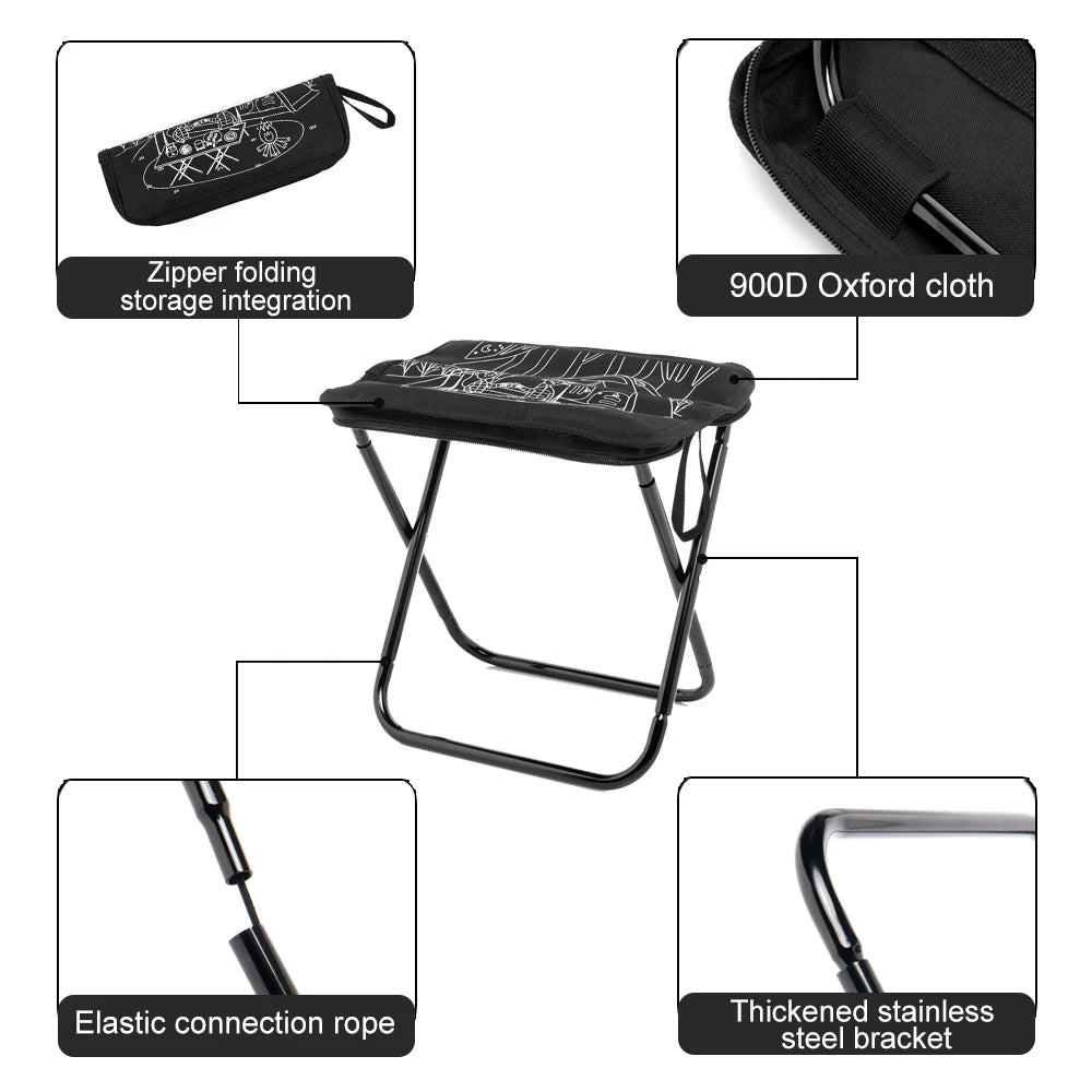 Portable Folding Camping Stool – Lightweight Outdoor Seat | 100KG Capacity | Hiking & Travel