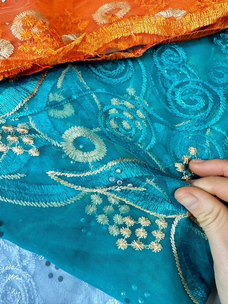 Women's Embroidered Voile Hijab Scarf