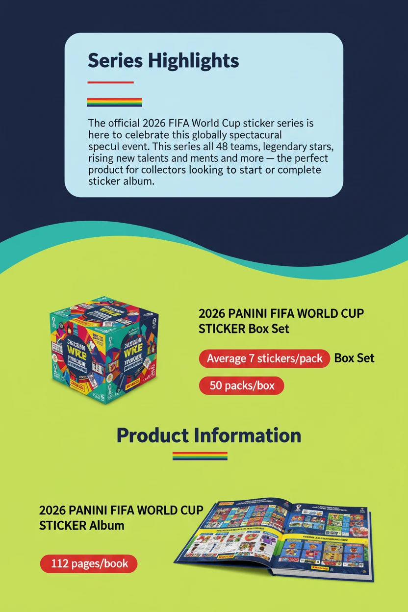 2026 Soccer Trading Cards & Sticker Mystery Box – FIFA World Cup Inspired Collectible Set for Kids, Fans & Birthday Gifts