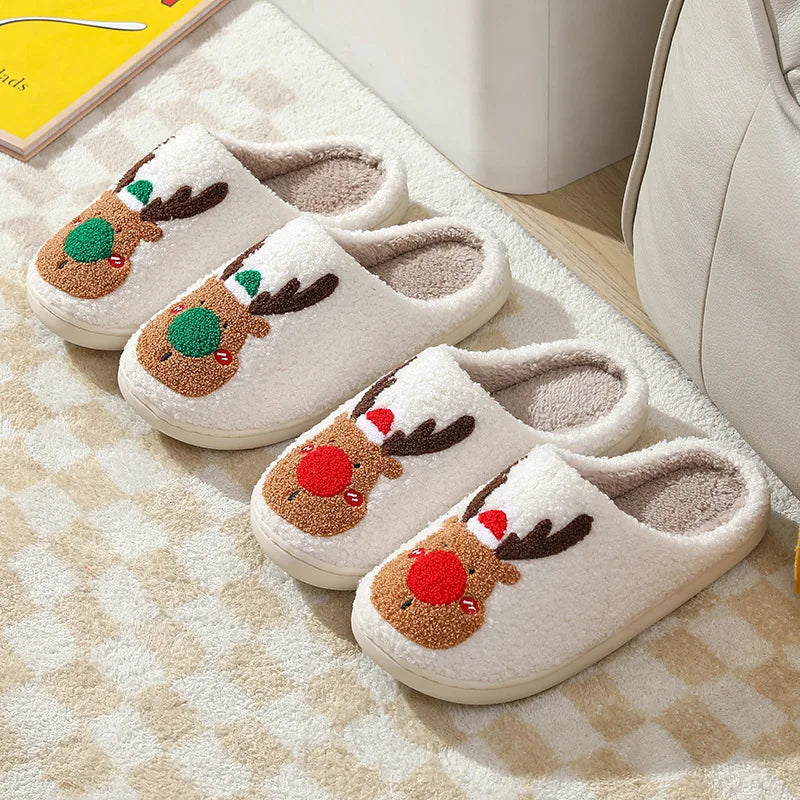 Women’s Winter Fluffy Slippers – Plush Fleece Indoor Home Slides with Heart Design