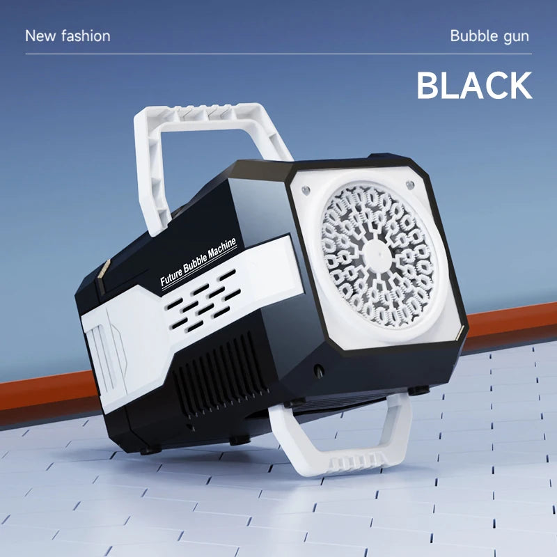 Automatic 69-Hole Bubble Gun Machine with Lights – Soap Bubble Blower Toy for Kids