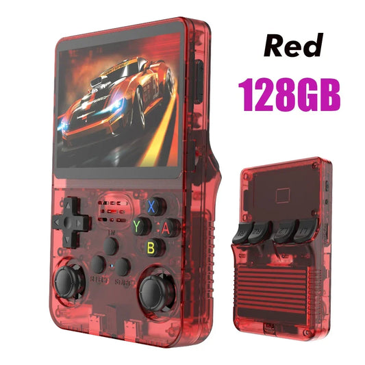 128GB R36S Handheld Retro Game Console – Open Source Linux System, 3.5" IPS Screen, Portable Pocket Gaming Player, Orange