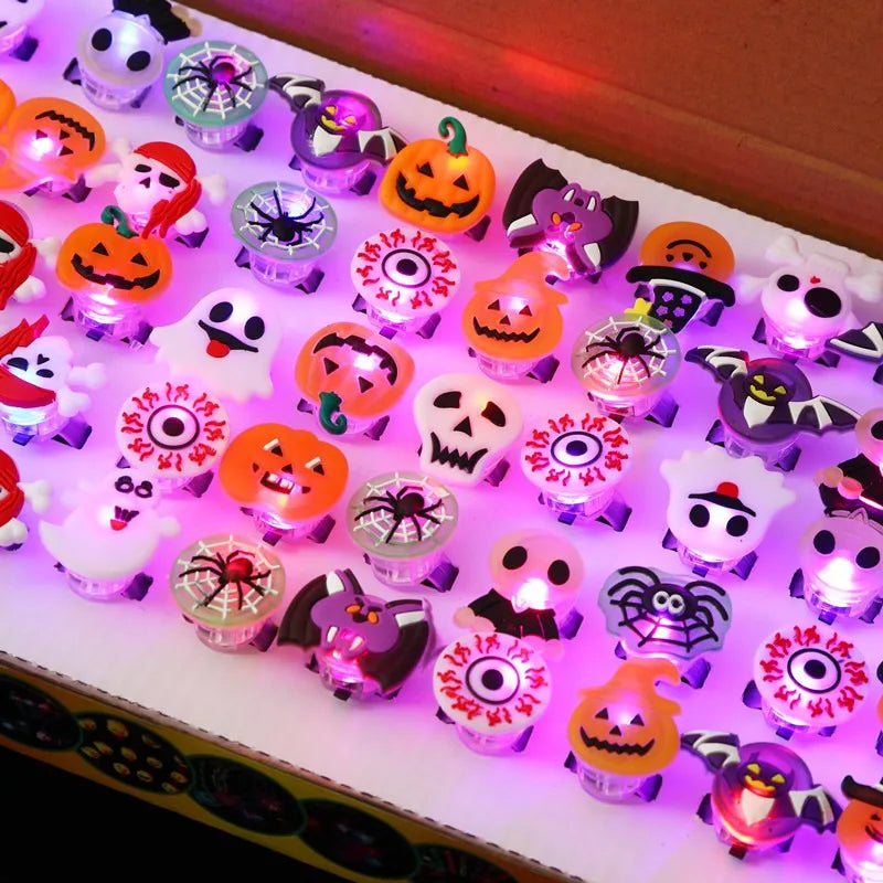 Halloween LED Flashing Rings Party Pack