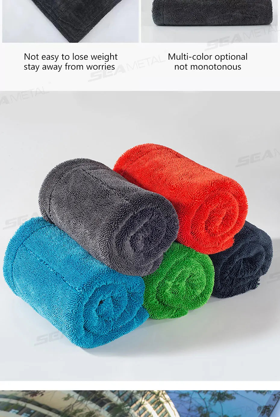 Heavy-Duty Microfiber Car Drying Towel 1200 GSM