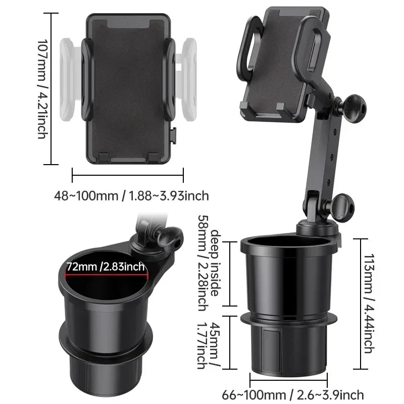360 Degree Car Cup Holder Phone Mount Expander