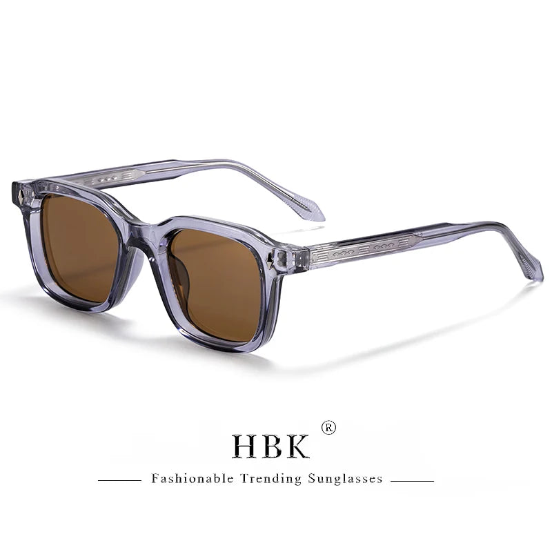 Square UV400 Sunglasses with Vintage Temple Tips — Unisex Fashion Eyewear