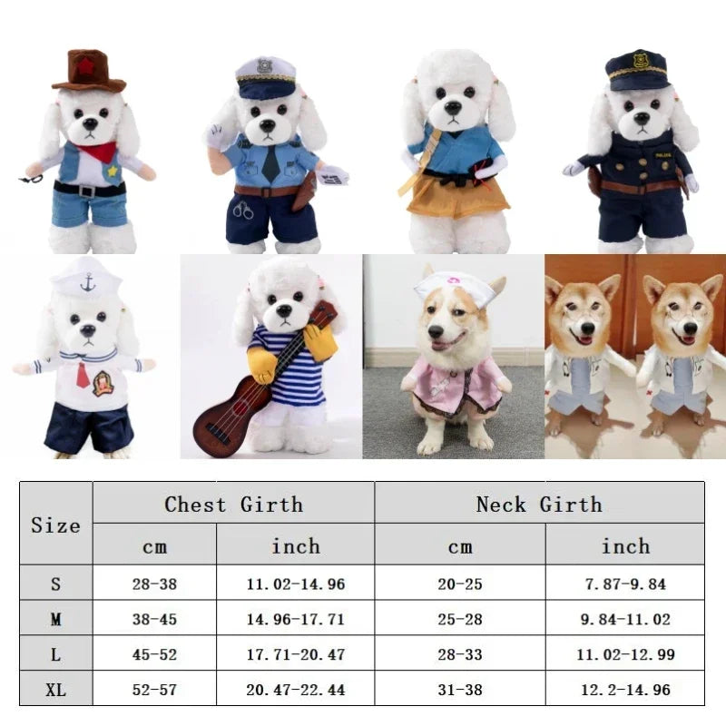 Halloween Stuffed-Body Pet Costume with Wig Hat