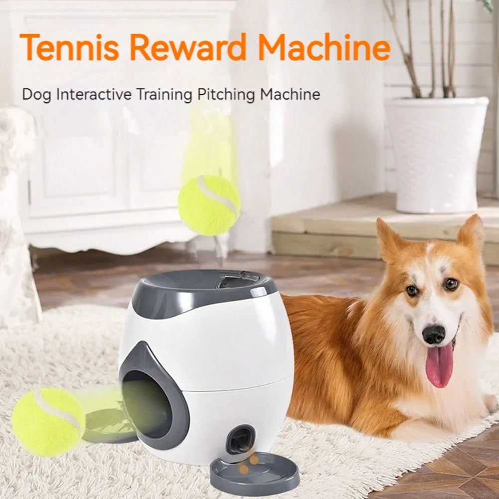 Dog Interactive Treat Dispenser Puzzle Toy with Tennis Ball Reward System