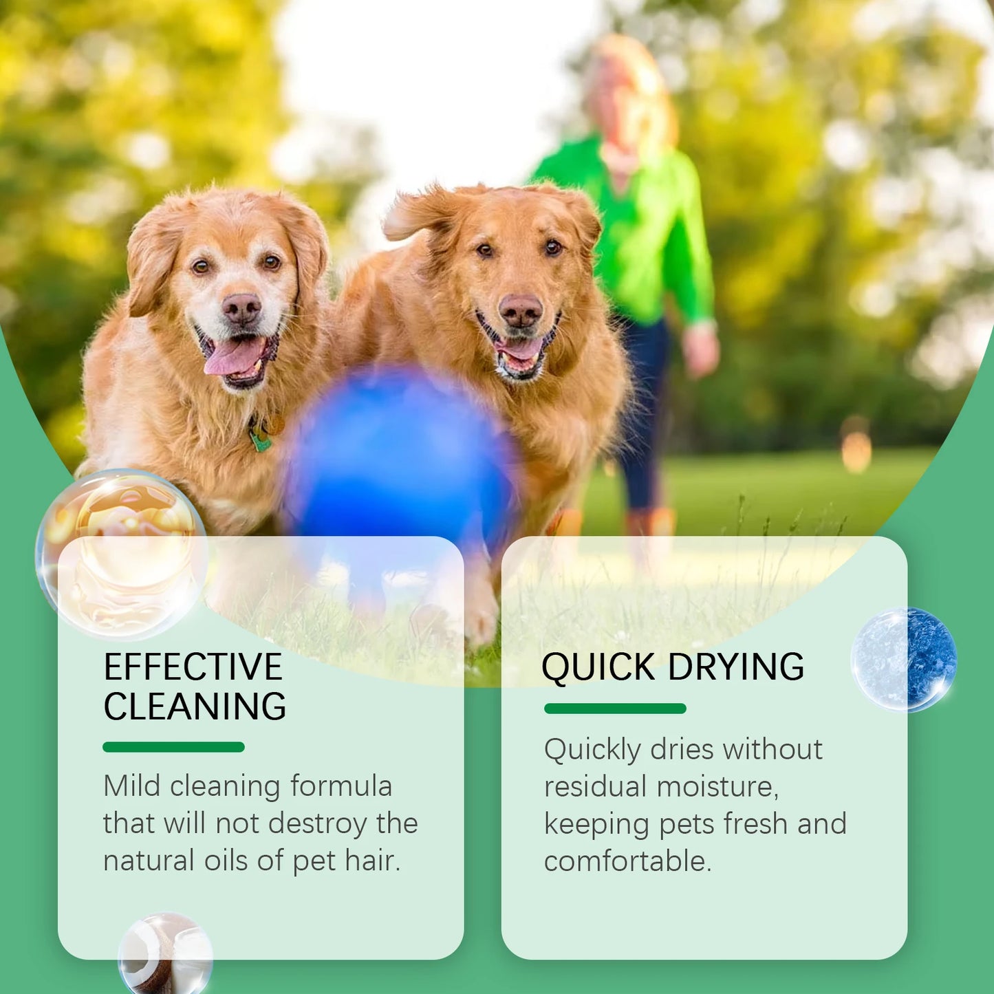 No-Rinse Pet Cleaning Gloves – Dogs & Cats, Coconut Oil & Glycerin, Disposable Wipes