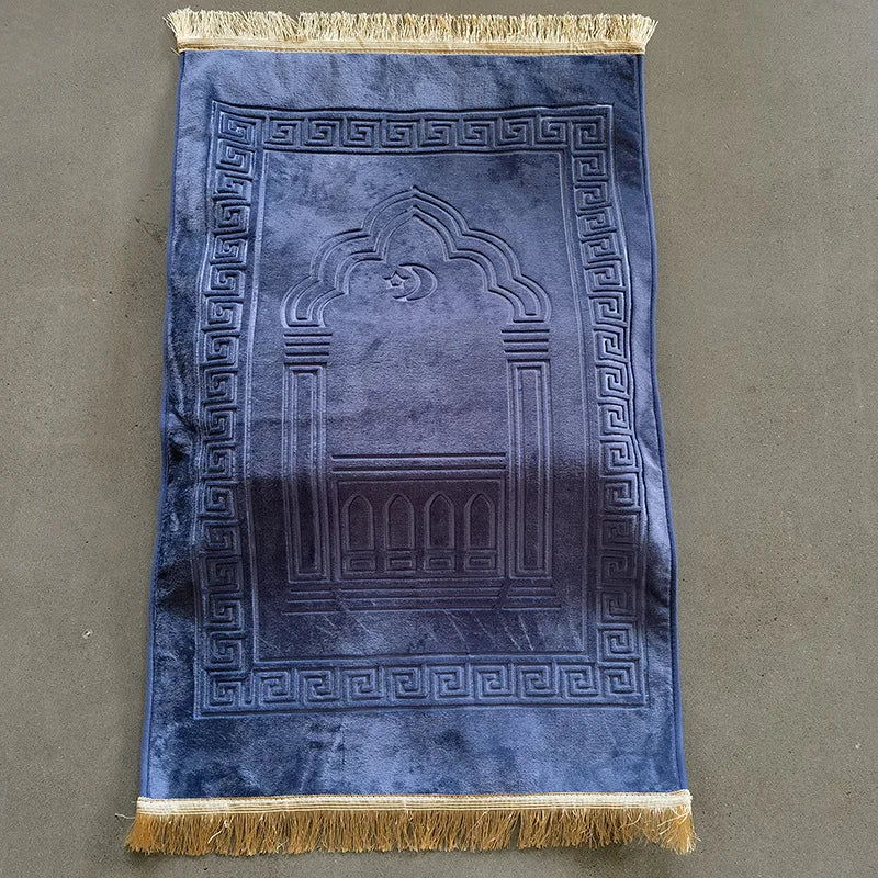 Islamic Prayer Rug 70×110cm Muslim Prayer Mat with Vintage Pattern and Tassels