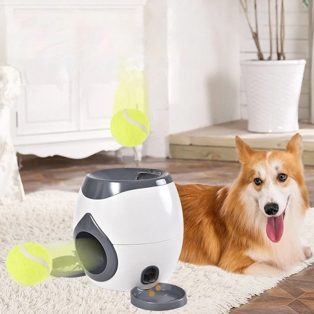 Dog Interactive Treat Dispenser Puzzle Toy with Tennis Ball Reward System