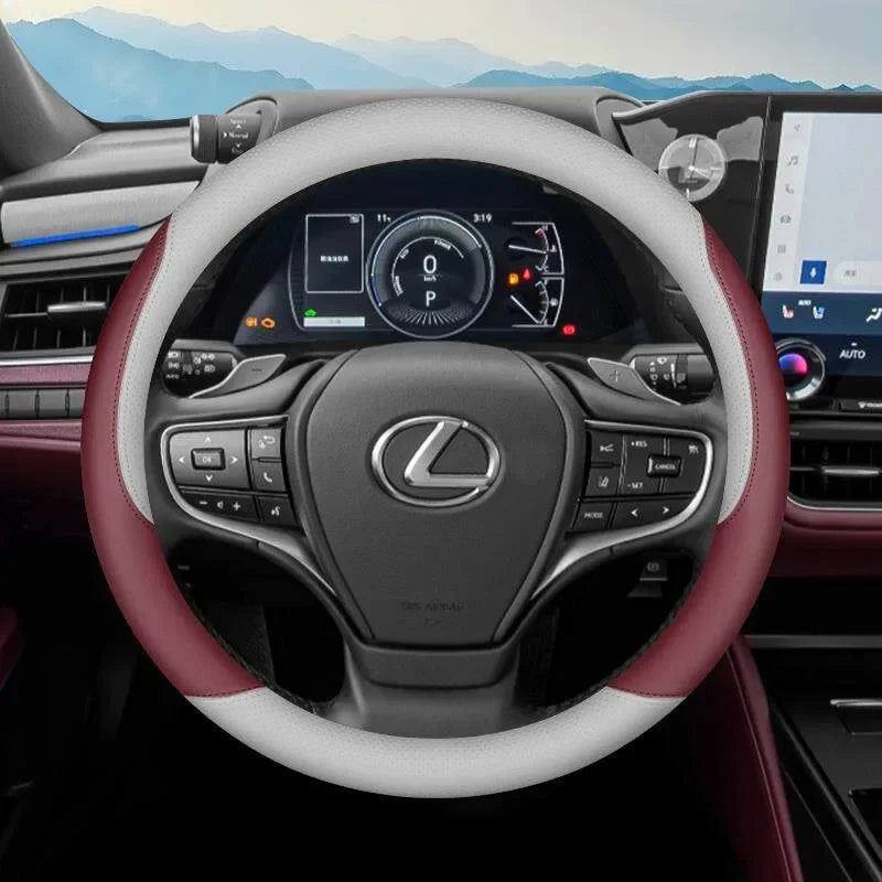 Faux Leather Steering Wheel Cover for 37–38 cm Wheels