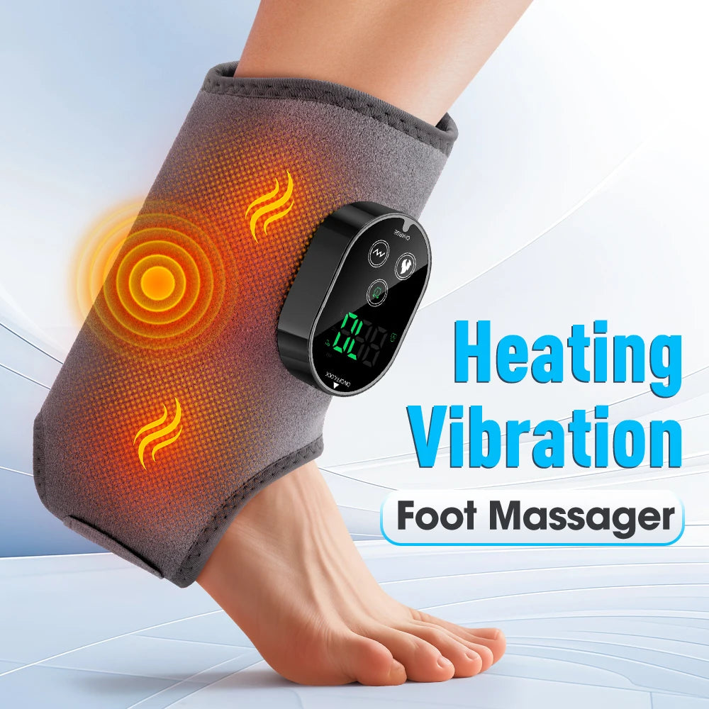 Smart Heated Foot & Ankle Massager – Adjustable Compression & Multi-Speed Vibration for Relaxation and Recovery