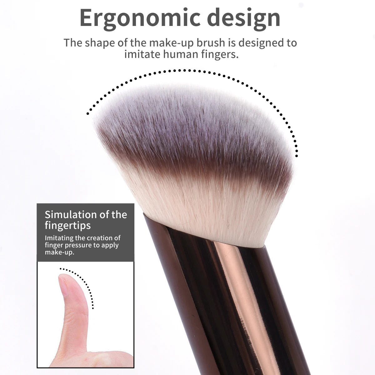 Double-Ended Makeup Brush – Foundation, Powder, Concealer, Blusher & Bronzer Brush | Soft Fiber Hair Beauty Tool