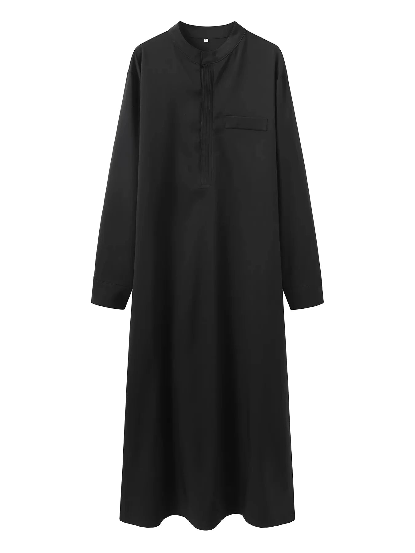 Muslim Men’s Embroidered Robe – Retro Long Sleeve Thobe, Casual Loose Fit Islamic Kaftan for Eid, Prayer & Daily Wear