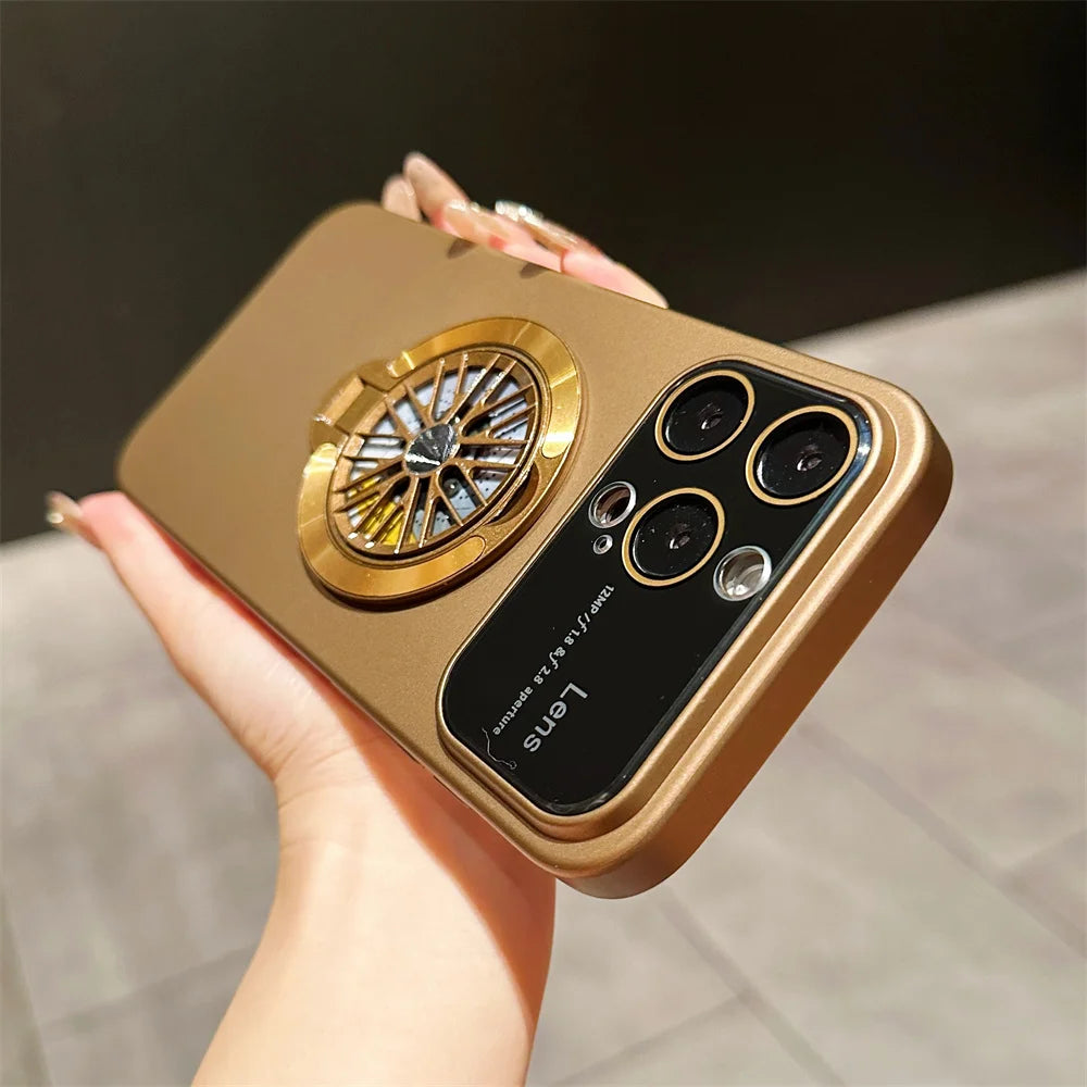 MagSafe Rotating Gyro Stand Phone Case with Camera Lens Protection for iPhone 16/15/14/13/12/11 Pro Max & Plus