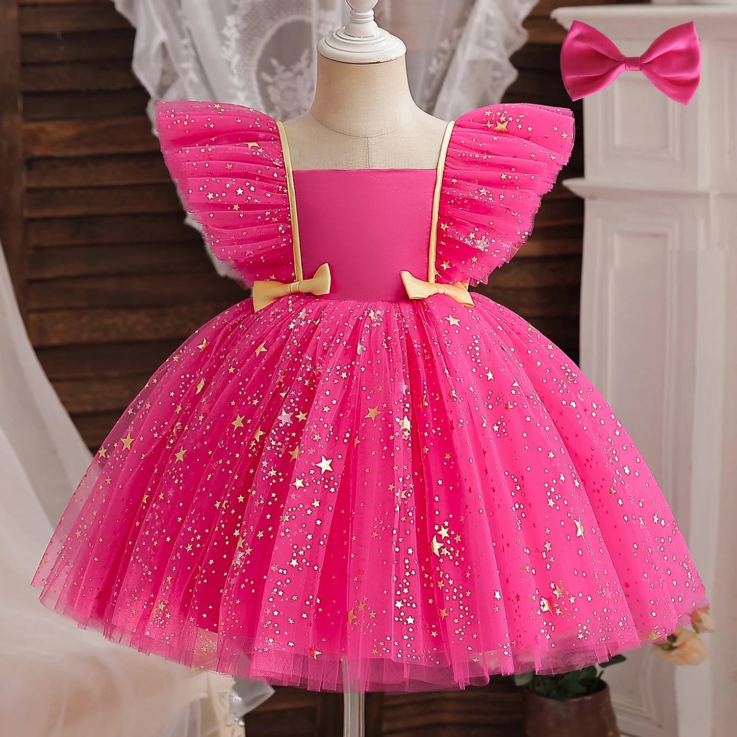 1Y-5Y Baby Girl Birthday Party Dress Princess Outfit Kids Formal Pageant Ball Gown Infant Carnival Vestiges