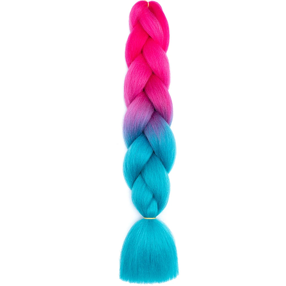 GlowStrands 24” Jumbo Braids for Kids & Adults – Ombre Kanekalon Hair Extensions, Easy Styling & Natural Feel