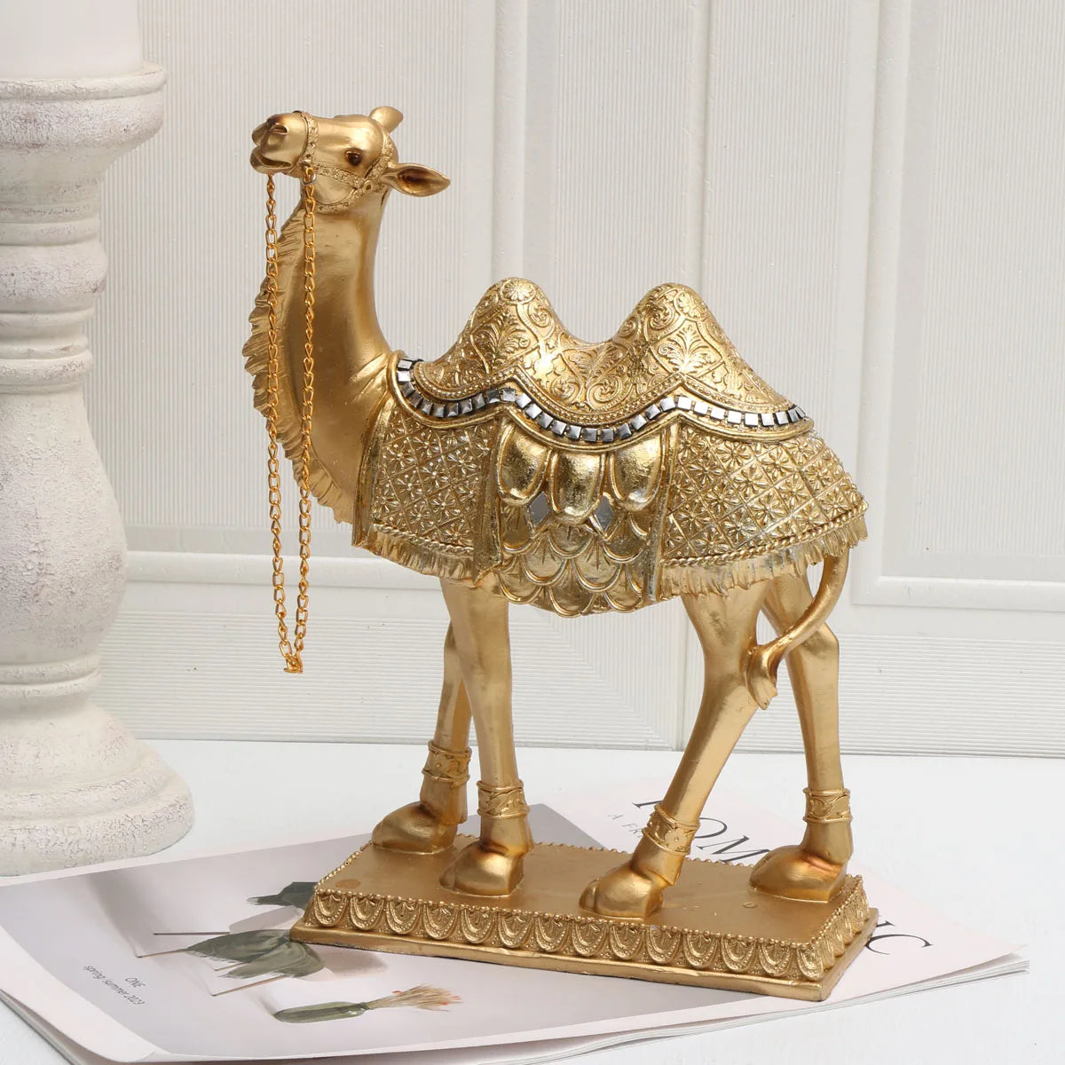 Classic Decorative Camel Statue – Elegant Indoor Home Décor Accent