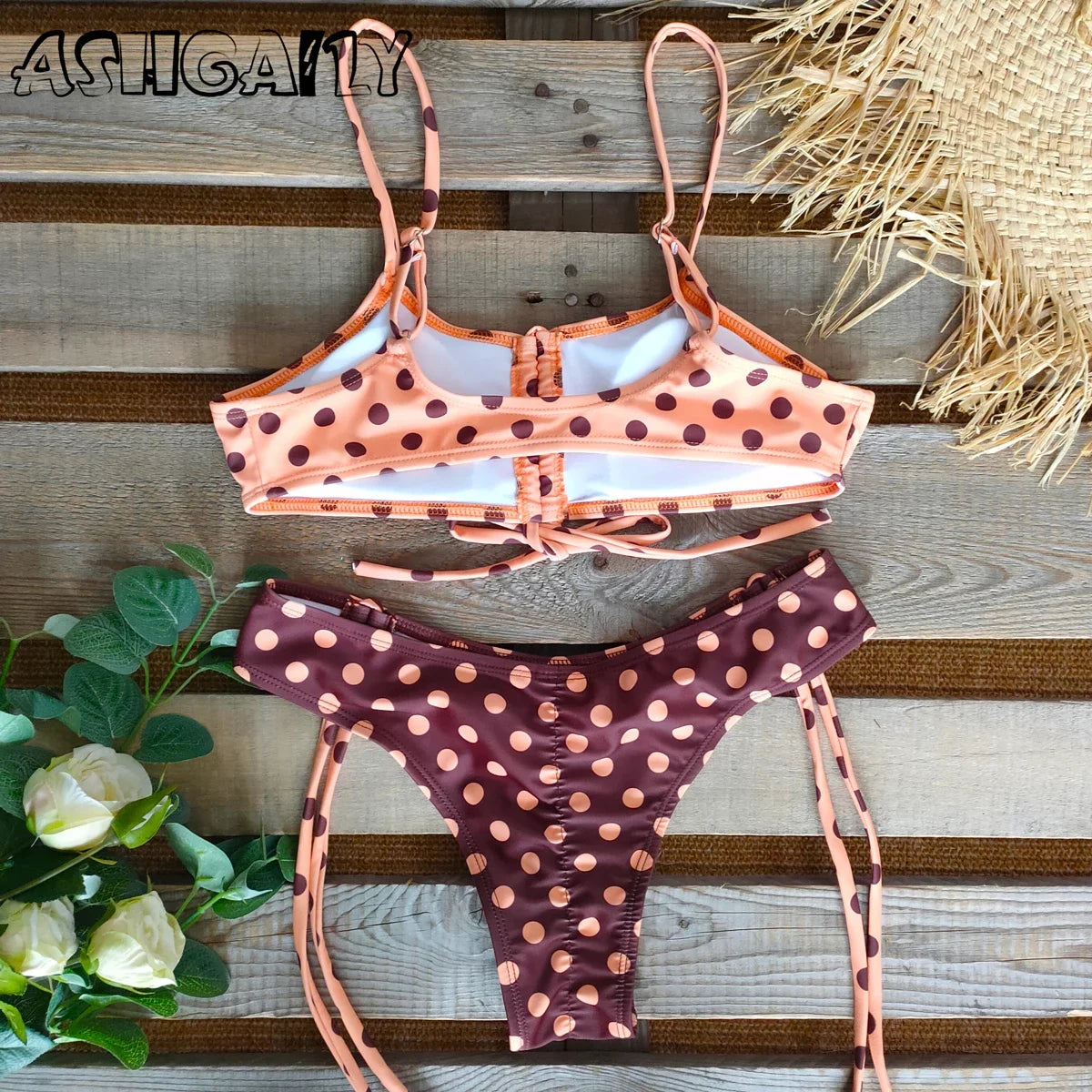 Women’s Printed Bikini Set – Halter Backless Swimwear, Beachwear, Biquini