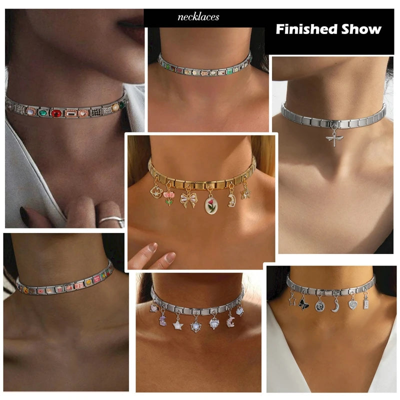 Creative Christmas Bracelet – High-Quality Stainless Steel 9mm Wide Elastic Charm Bracelet for Women, Perfect Birthday or Holiday Gift