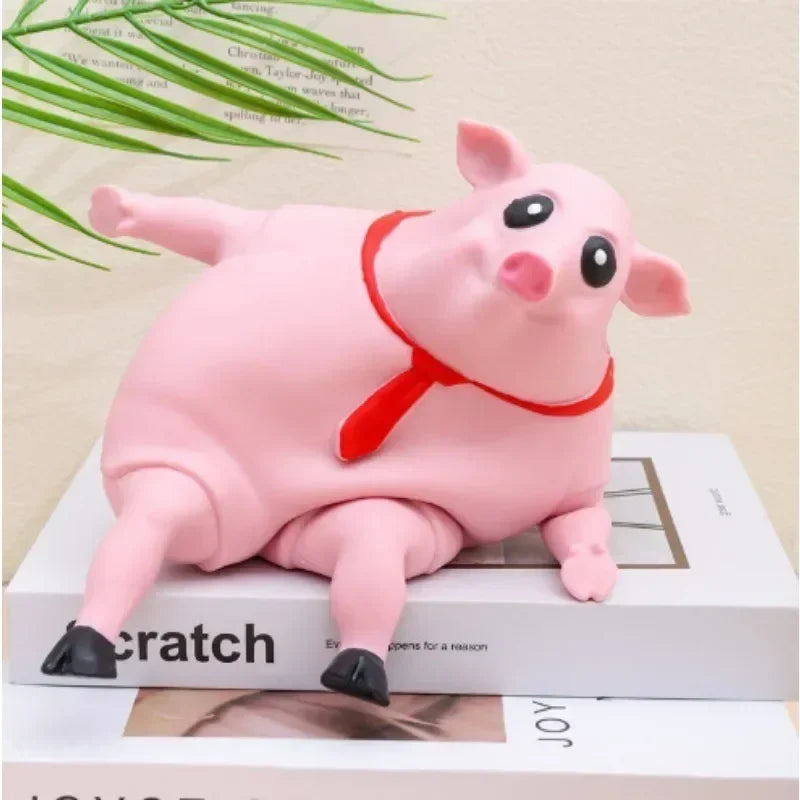 Cute Pink Pig Stress Relief Squeeze Toy – Soft Animal Squishy for Pets & Kids | Fun Anti-Stress Sensory Toy