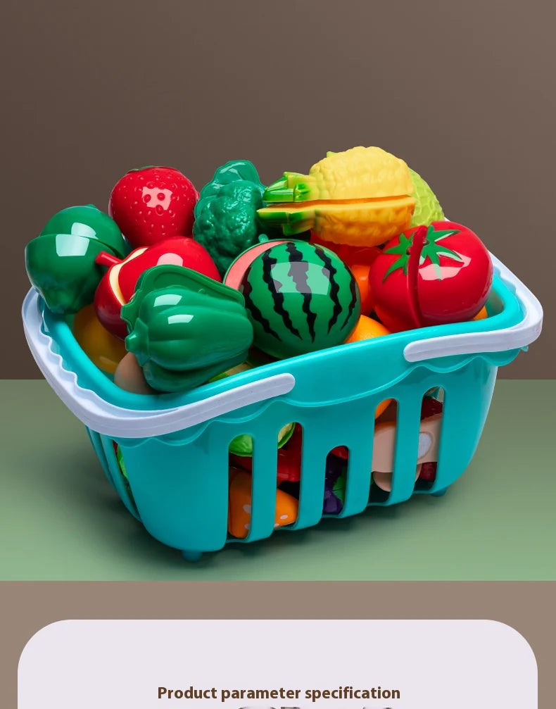 DIY Fruit & Vegetable Cutting Toy Set for Kids – Pretend Play Kitchen Food, Interactive Parent-Child Game, Birthday Gift