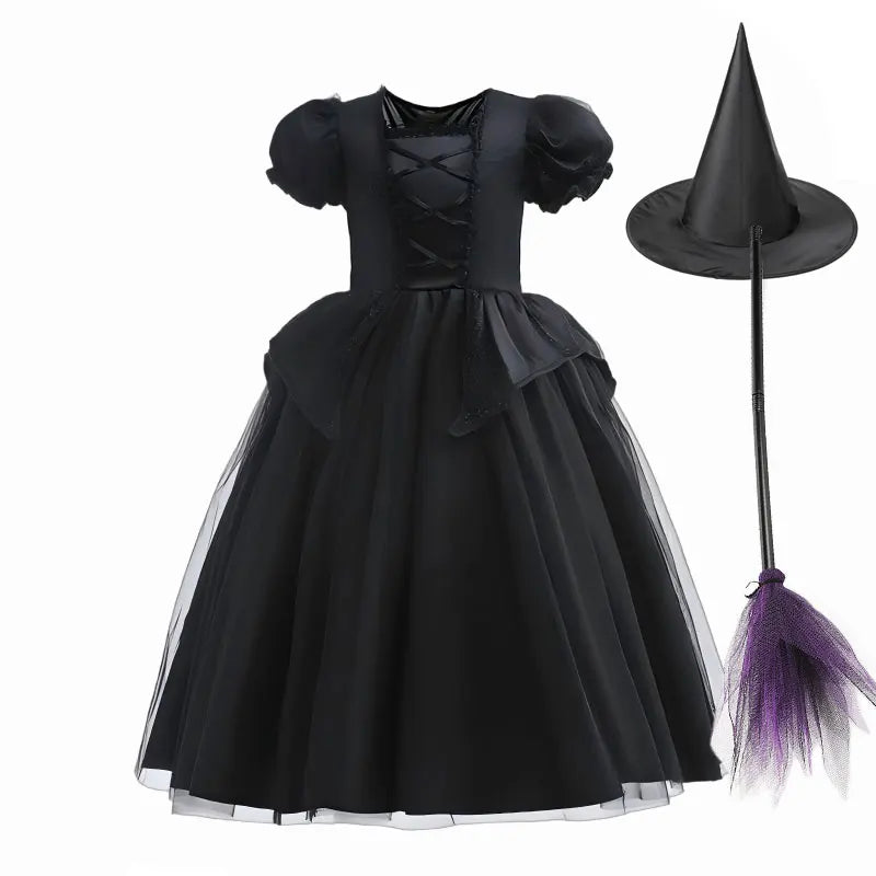 Girls' Witch Costume Dress with Hat