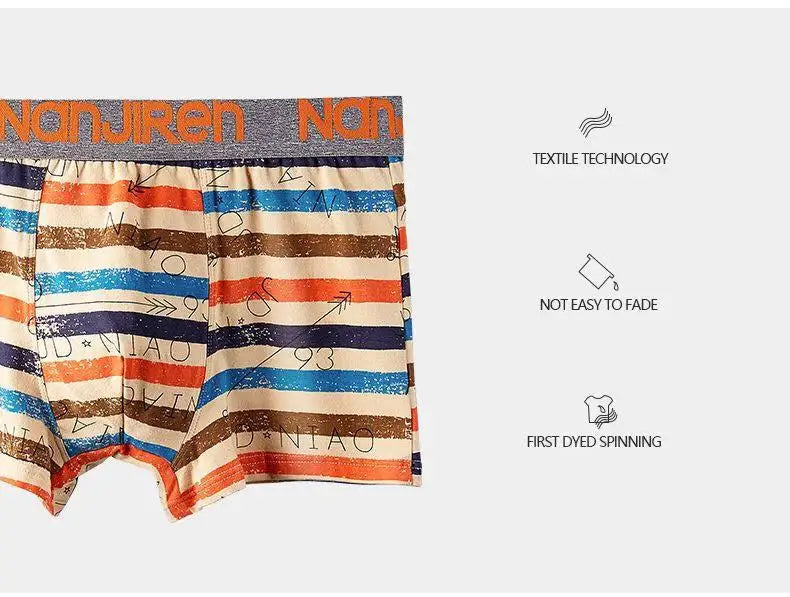 4-Pack Men's Cotton Boxer Shorts with Print Design