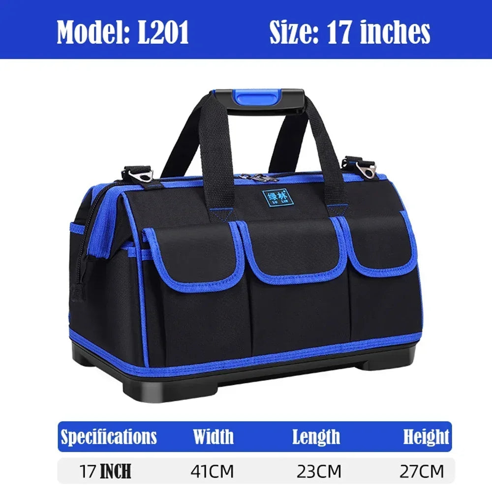 Large Oxford Cloth Tool Bag, Thickened Heavy-Duty Multi-Functional Tool Organizer for Electricians, Carpenters & Repairs