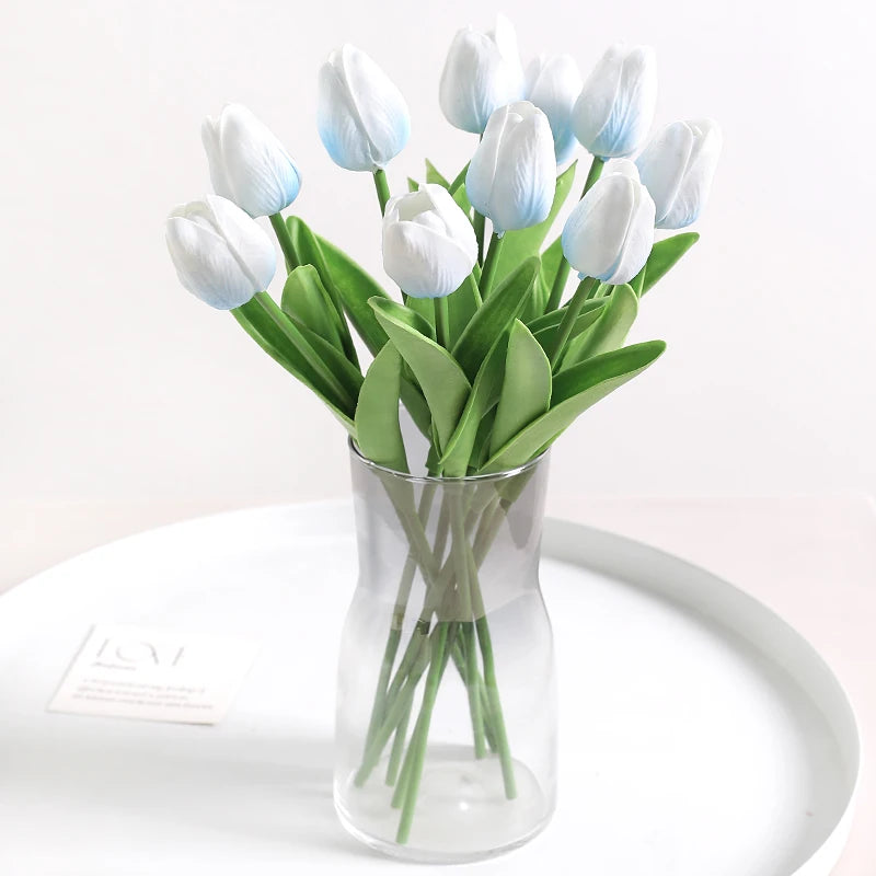 10Pcs Of Artificial Plant Tulip Soft Pole Room Dining Table Decoration Wedding Party Garden DIY Christmas Anniversary Decor