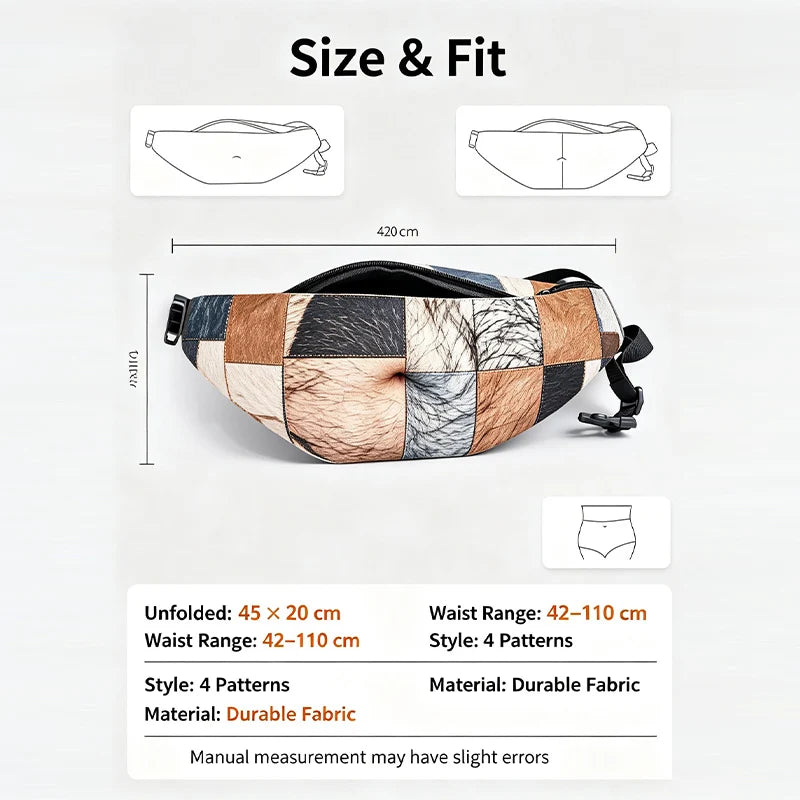 Novelty Beer Belly Waist Bag with Adjustable Strap