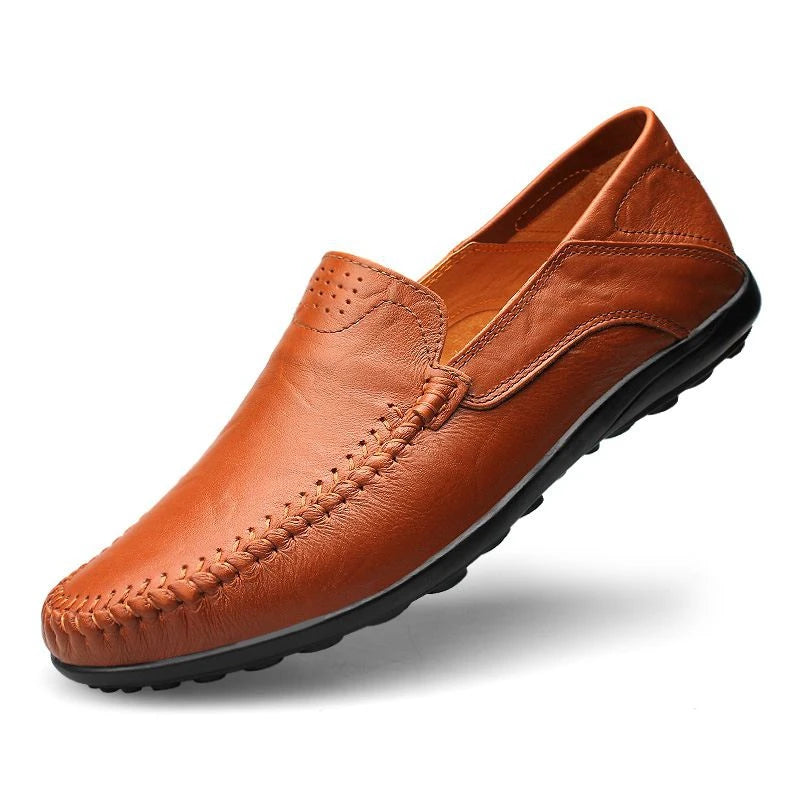Men’s Genuine Leather Loafers – Italian-Style Breathable Slip-On Dress Shoes | Casual & Formal Fit, Plus Sizes