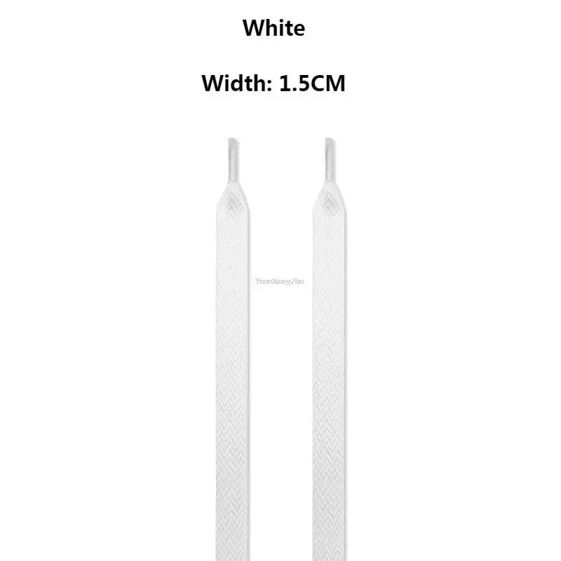 Flat Wavy Shoelaces for Sneakers – Trendy Wide Replacement Shoe Laces for Casual, Sport & Streetwear Shoes (1.5cm / 2cm / 3cm Widths)