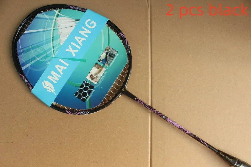 2PCS MAI XIANG Composite Carbon Badminton Rackets – Lightweight Racquets for Beginner & Training Use